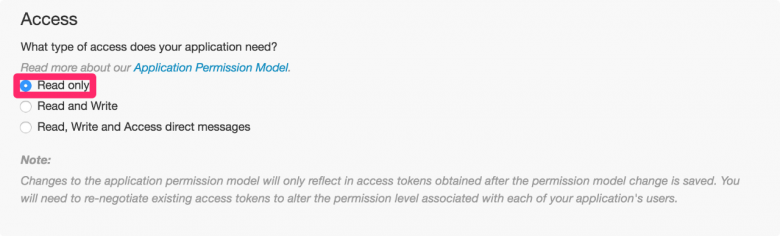 SNSログインは「Read only」で実行できます