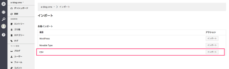 (図1)インポート管理トップ