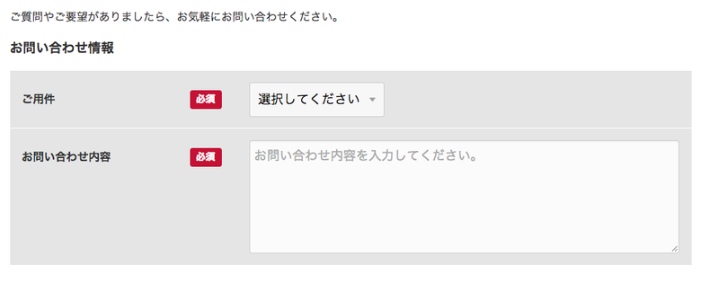 スクリーンショット:フォームの様子