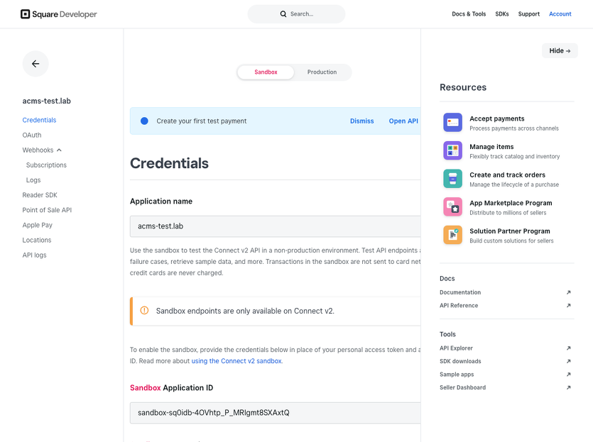 アプリケーションの個別ページ