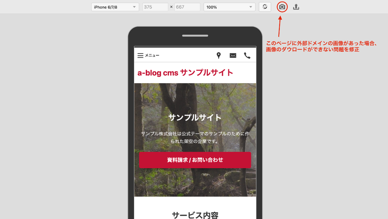 プレビュー機能のスクリーンショット機能