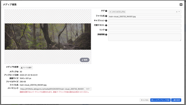従来のメディアモーダル画面