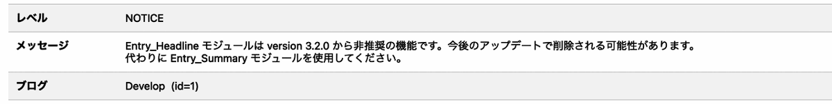 非推奨の監査ログが大量発生してしまっていた。